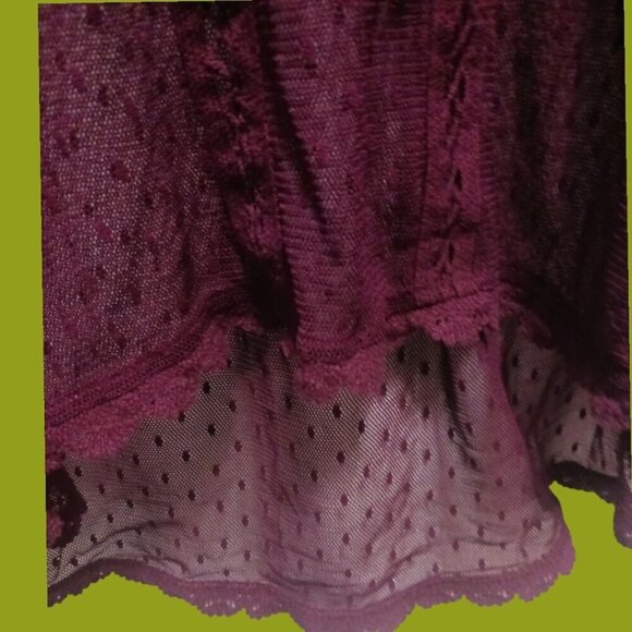 Free People Deep Purple Sheer Lace Sleeveless Top Size XSmall - Picture 6 of 16